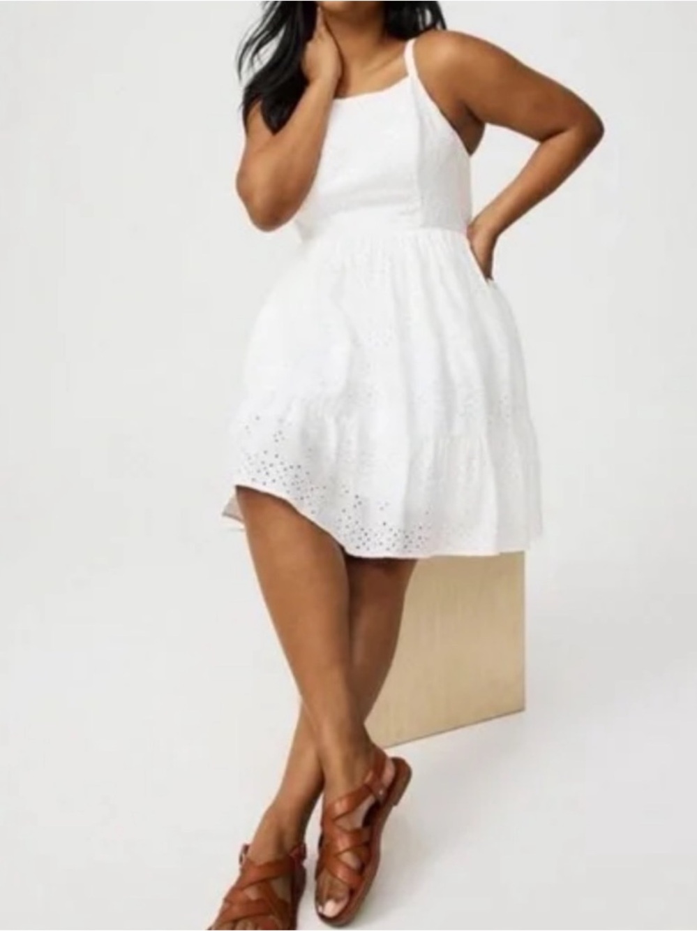 Torrid White Eyelet Dress Size Large New
